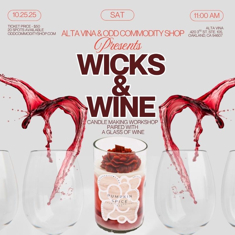 10/25 Wicks & Wine Candle Making Workshop | Odd Commodity Shop & Alta Vina