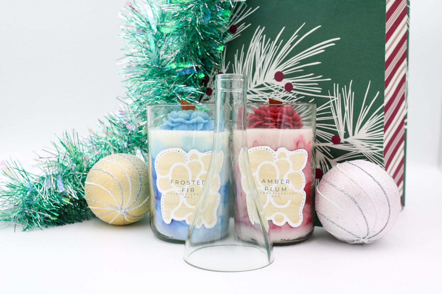 Botanical Candle Sustainable Upcycled Wine Bottle 