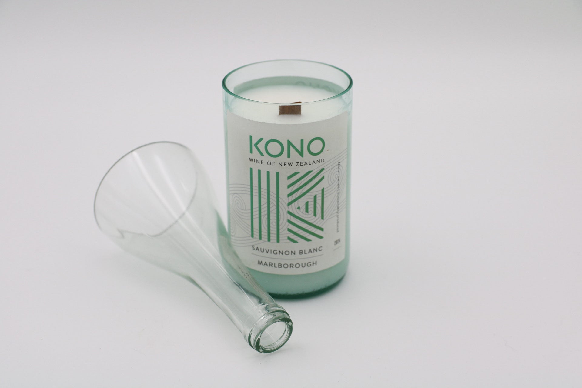 KONO wine bottle-shaped candle on a white background
